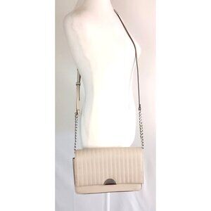 A New Day Beige Flap Crossbody Bag Chain Strap Purse Excellent Condition